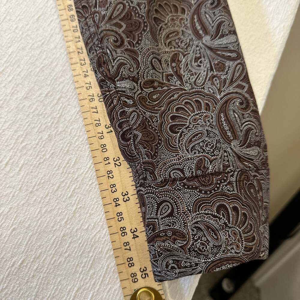 Consequence Men's Tan/Brown Paisley Long Sleeve Button Up Dress Shirt L - Picture 10 of 16